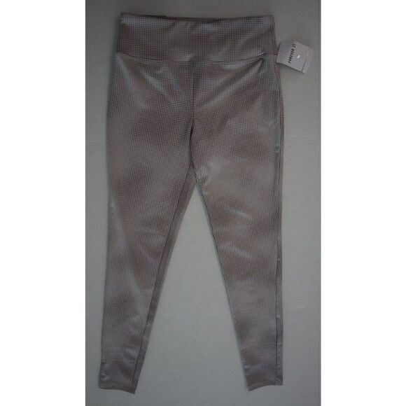 Forever 21 Women's Sz XS Taupe/Silver Spotted Mid-Rise Long Leggings - Picture 1 of 9